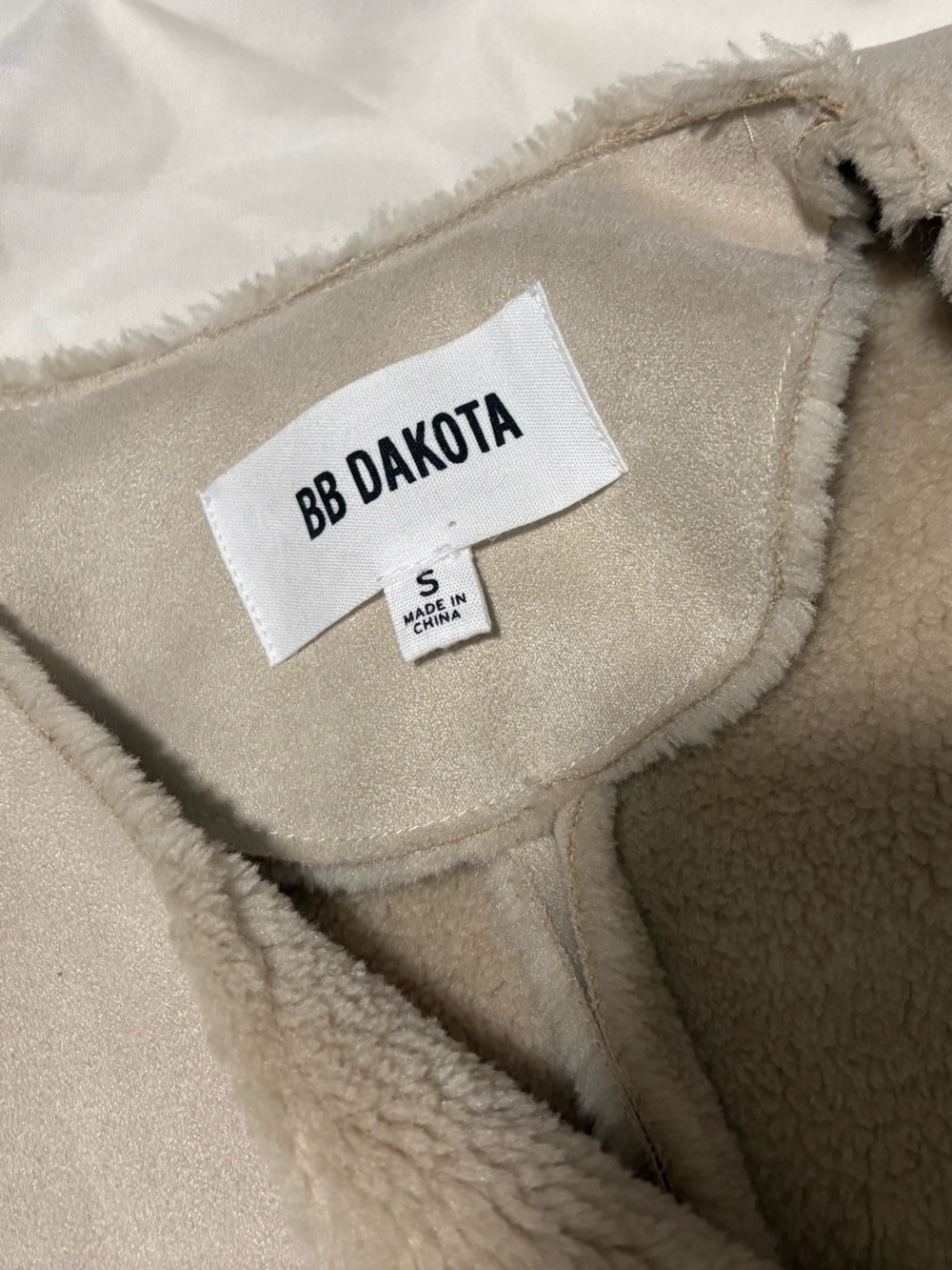 BB Dakota Glenna Mixed Media Faux Suede and Wool Blend Jacket Size Small - Picture 5 of 6